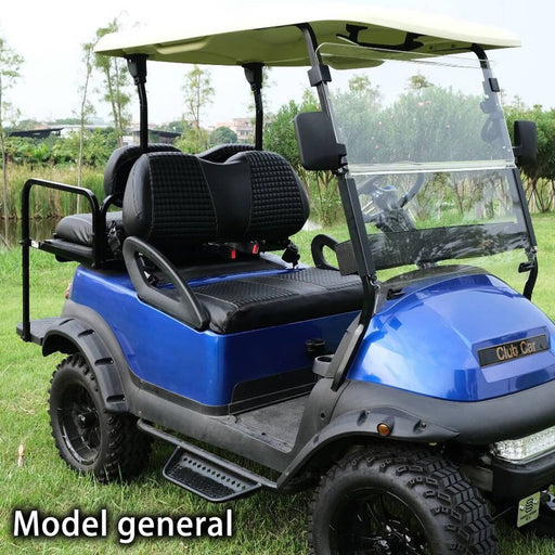 DURAFORCE Golf Cart Front Seat Cover Black Diamond Stitch EZGO Club Car Yamaha PVC