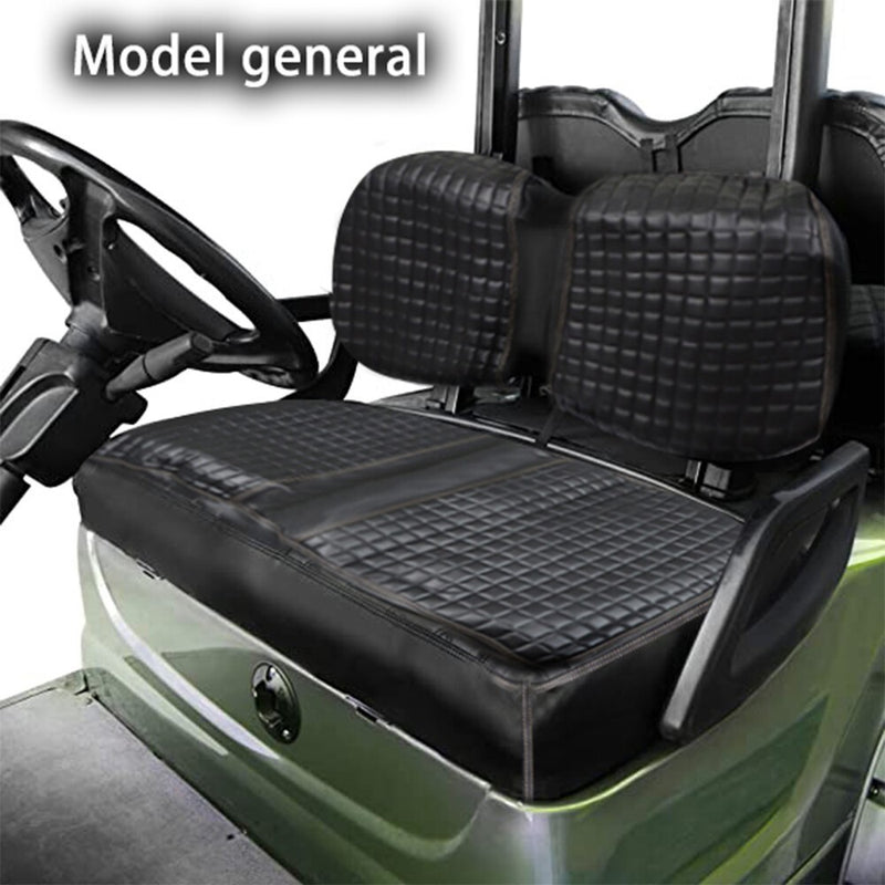 DURAFORCE Golf Cart Front Seat Cover Black Diamond Stitch EZGO Club Car Yamaha PVC