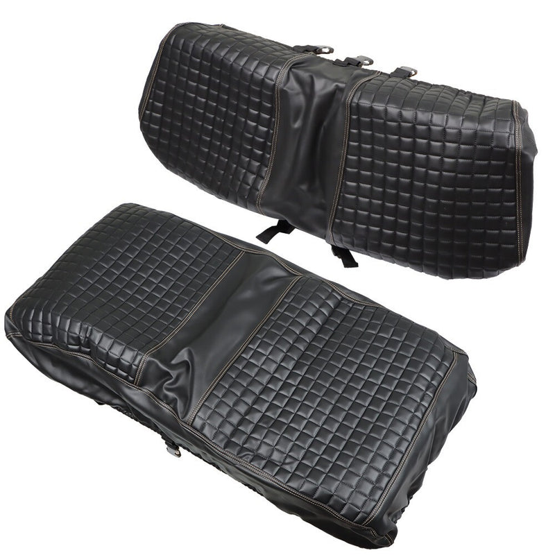 DURAFORCE Golf Cart Front Seat Cover Black Diamond Stitch EZGO Club Car Yamaha PVC