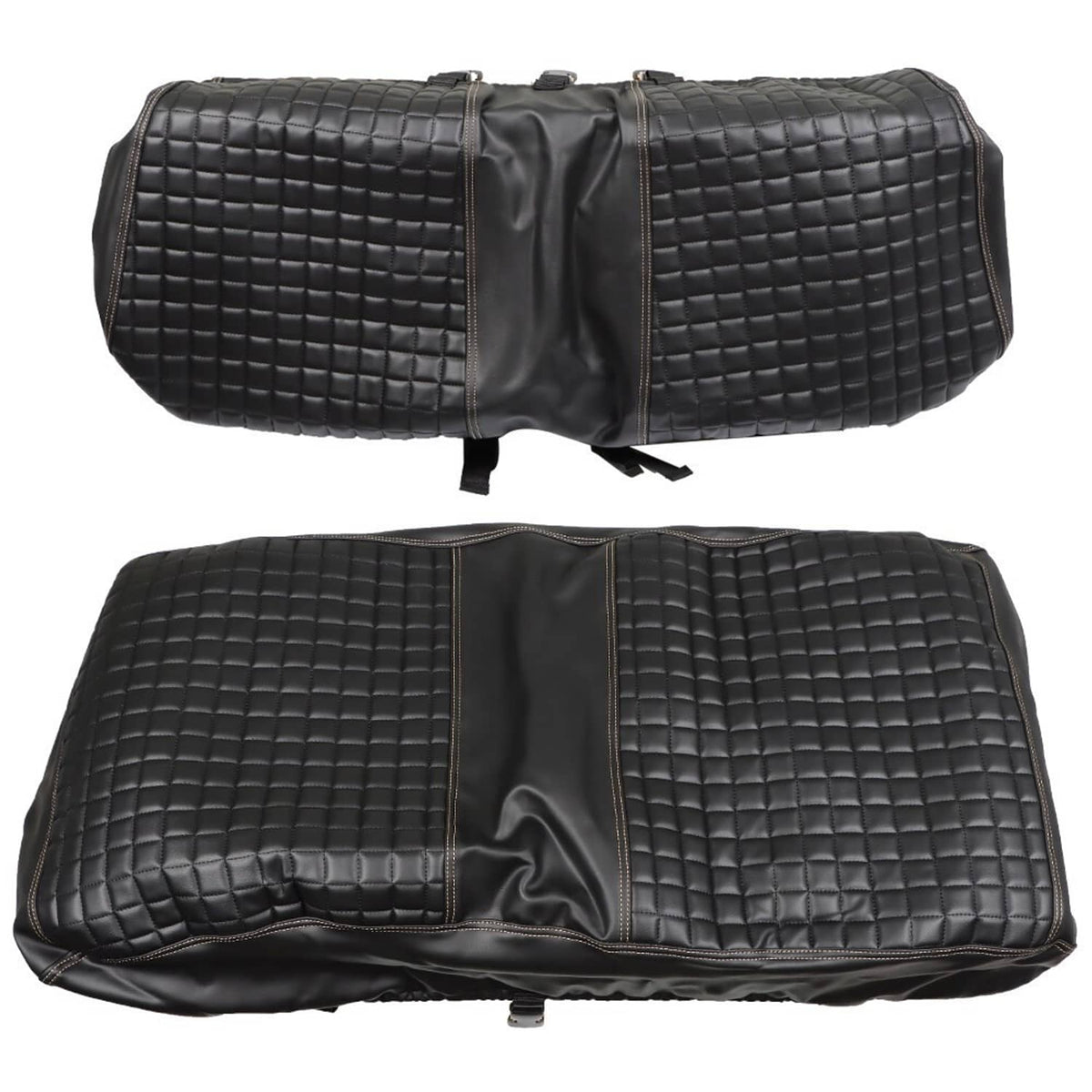 Black Golf Cart Front Seat Cover Diamond Stitch Club Car DS New — DURAFORCE