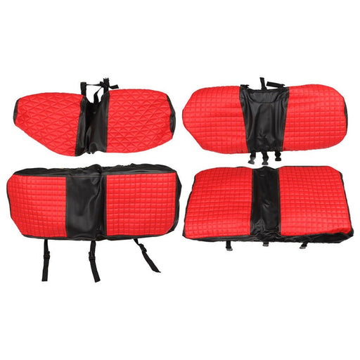 DURAFORCE Red 4PCS Front & Rear Seat Covers Diamond Stitch E-Z-GO Medalist TXT 94-13