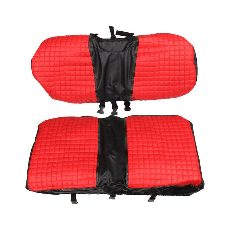 DURAFORCE Red 4PCS Front & Rear Seat Covers Diamond Stitch E-Z-GO Medalist TXT 94-13