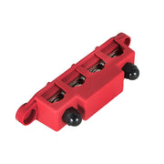 DURAFORCE 3/8" 250A 12V Red 4-Way Terminal Junction Block Busbar with Cover