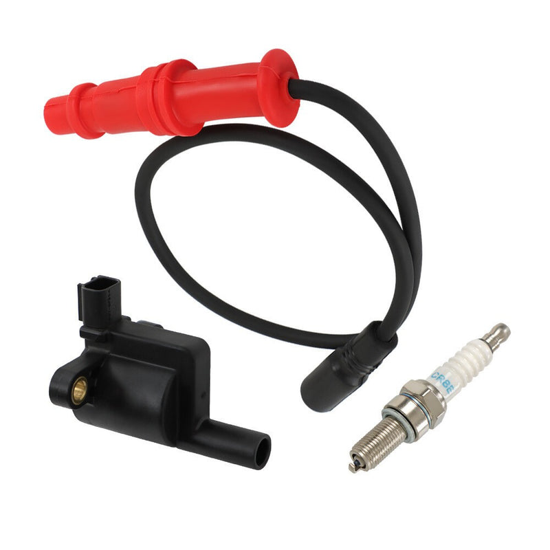 DURAFORCE Ignition Coil Wire Cap & Spark Plug for Polaris Ranger 500 Crew 4x4 2008-2013