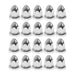 DURAFORCE 20Pcs 33mm Chrome Truck Lug Nuts Push-On Caps Flanged 2-3/8" High