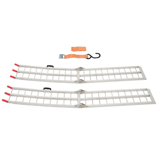 DURAFORCE 2pcs 7.5" Aluminum Folding Loading Ramps for ATV UTV Truck Motorcycle Mower