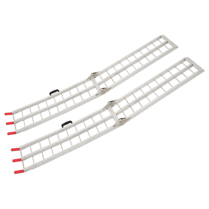 DURAFORCE 2pcs 7.5" Aluminum Folding Loading Ramps for ATV UTV Truck Motorcycle Mower