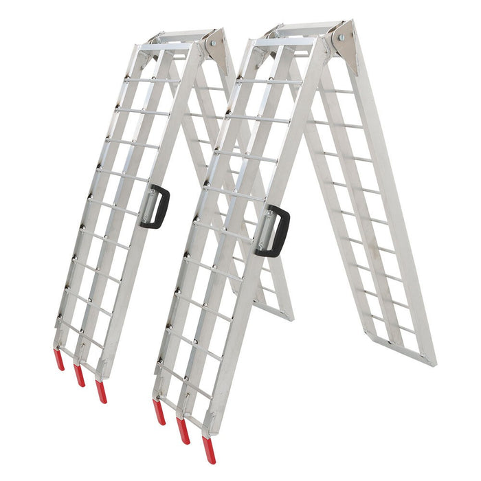 DURAFORCE 2pcs 7.5" Aluminum Folding Loading Ramps for ATV UTV Truck Motorcycle Mower