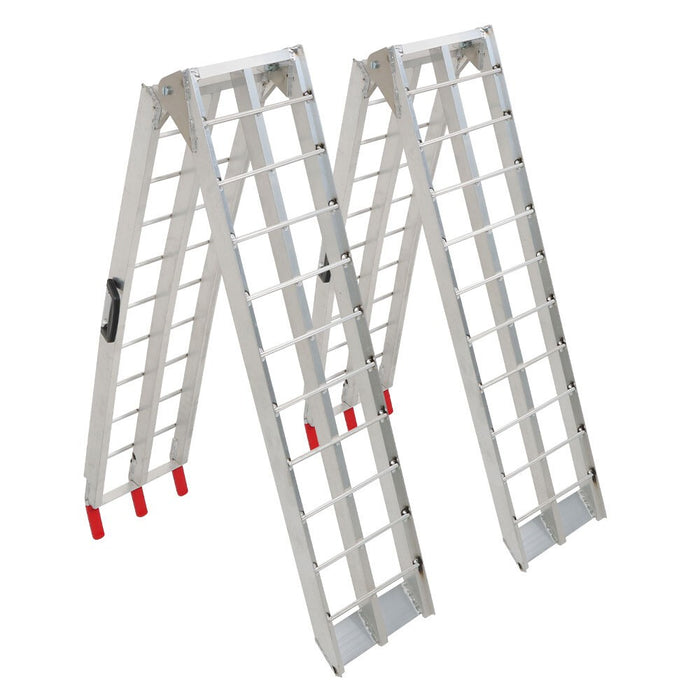 DURAFORCE 2pcs 7.5" Aluminum Folding Loading Ramps for ATV UTV Truck Motorcycle Mower