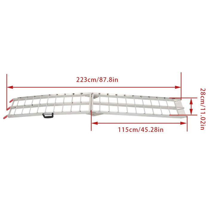 DURAFORCE 2pcs 7.5" Aluminum Folding Loading Ramps for ATV UTV Truck Motorcycle Mower