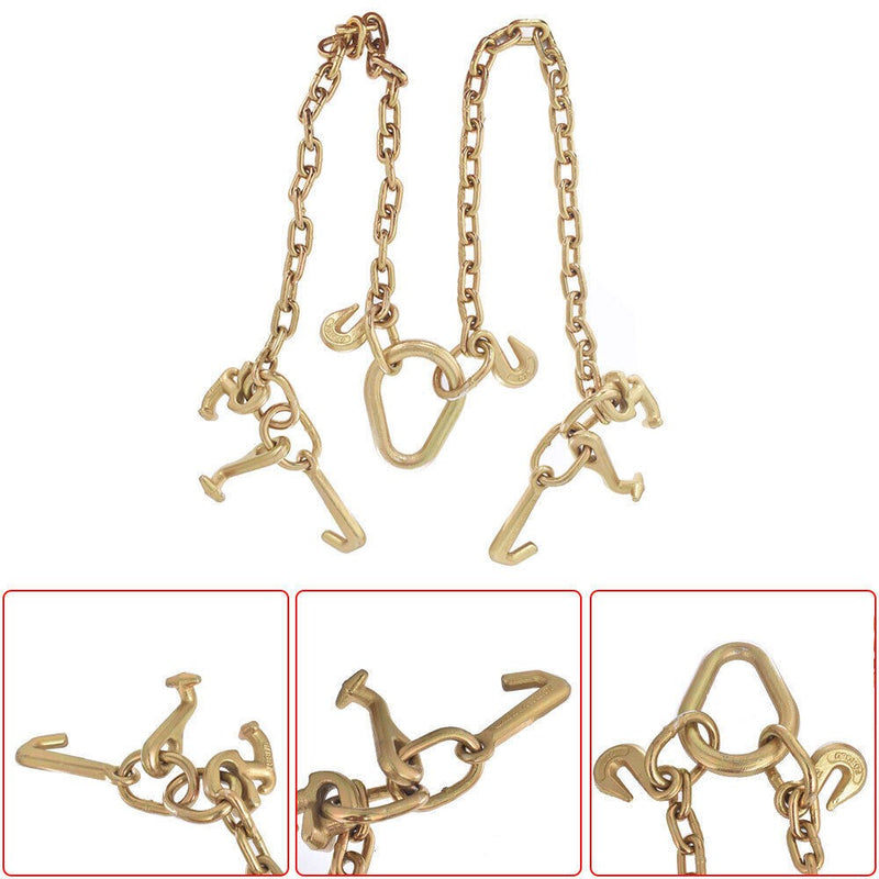 DURAFORCE High Quality Tow Truck Winch Cable Chain with RJT Hook V Bridle Recovery Grab