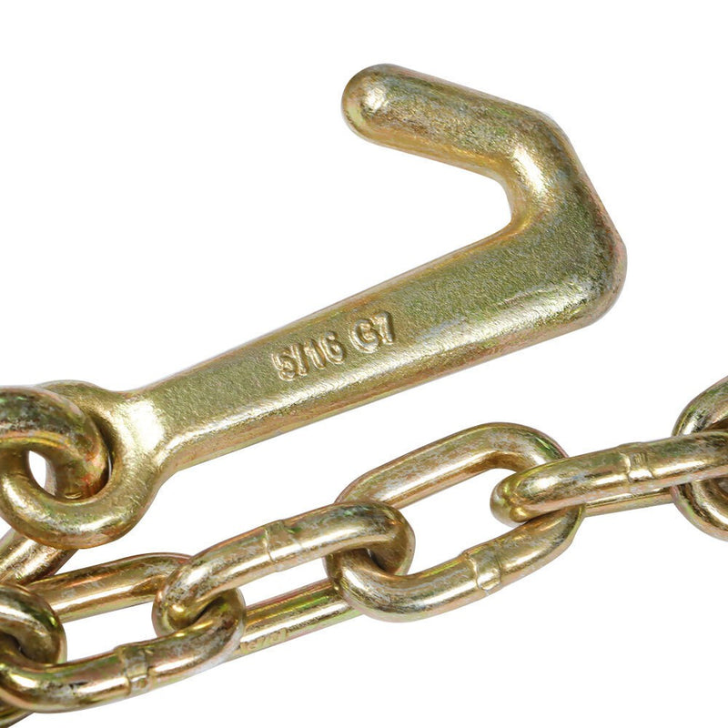 DURAFORCE Unused G70 5/16" V-Chain Bridle w/ 15" J Hooks, T Hook & 3" Grab Hooks