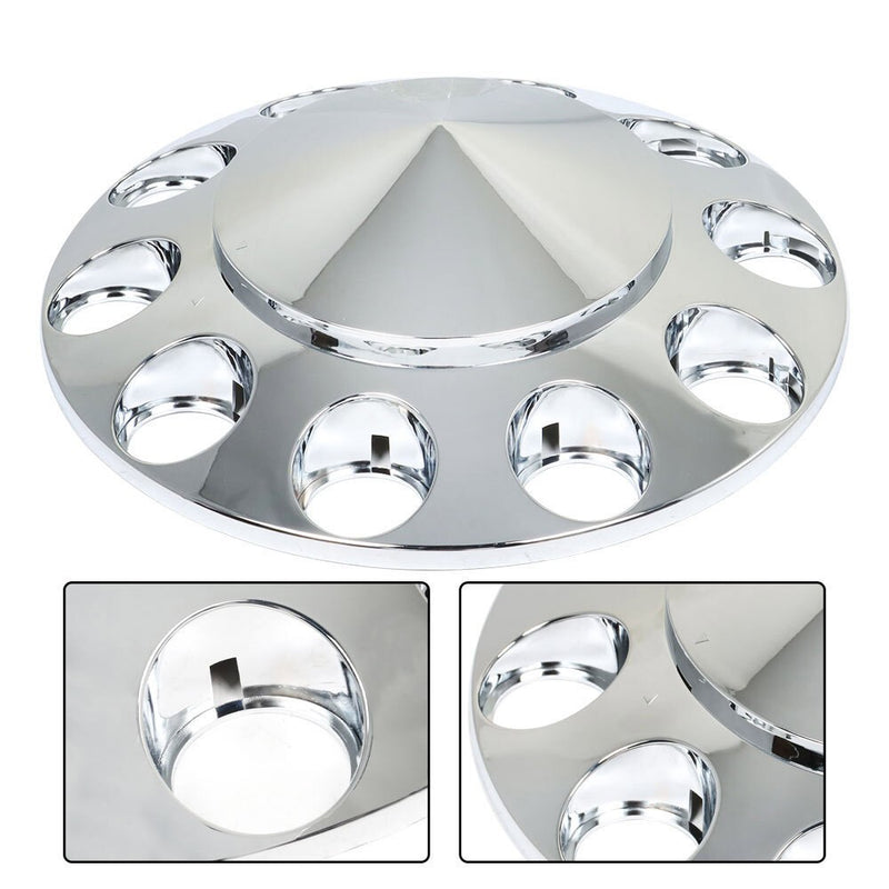 DURAFORCE 33mm Chrome Spiked Thread-On Nut Covers Front Axle Kit for Semi Truck