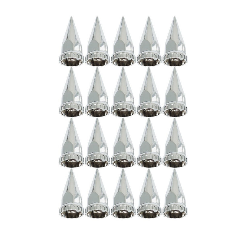 DURAFORCE 33mm Chrome Spiked Thread-On Nut Covers Front Axle Kit for Semi Truck