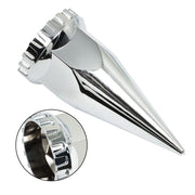DURAFORCE 33mm Chrome Spiked Thread-On Nut Covers Front Axle Kit for Semi Truck