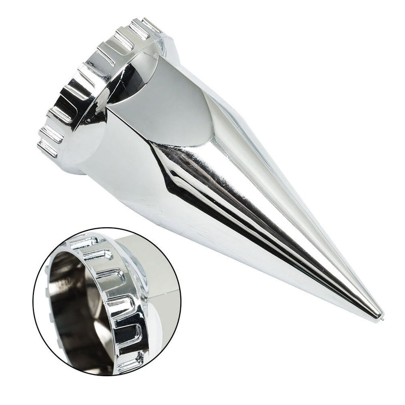DURAFORCE 33mm Chrome Spiked Thread-On Nut Covers Front Axle Kit for Semi Truck