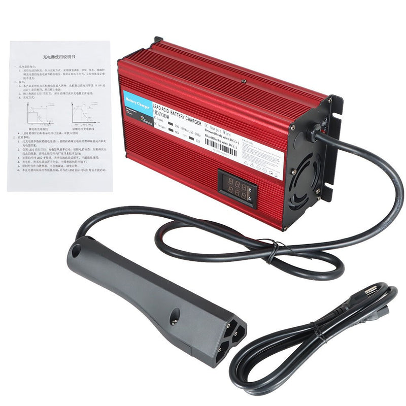 DURAFORCE 48V 12A Golf Cart Charger for EZGO RXV TXT Triangle 3-Pin Plug