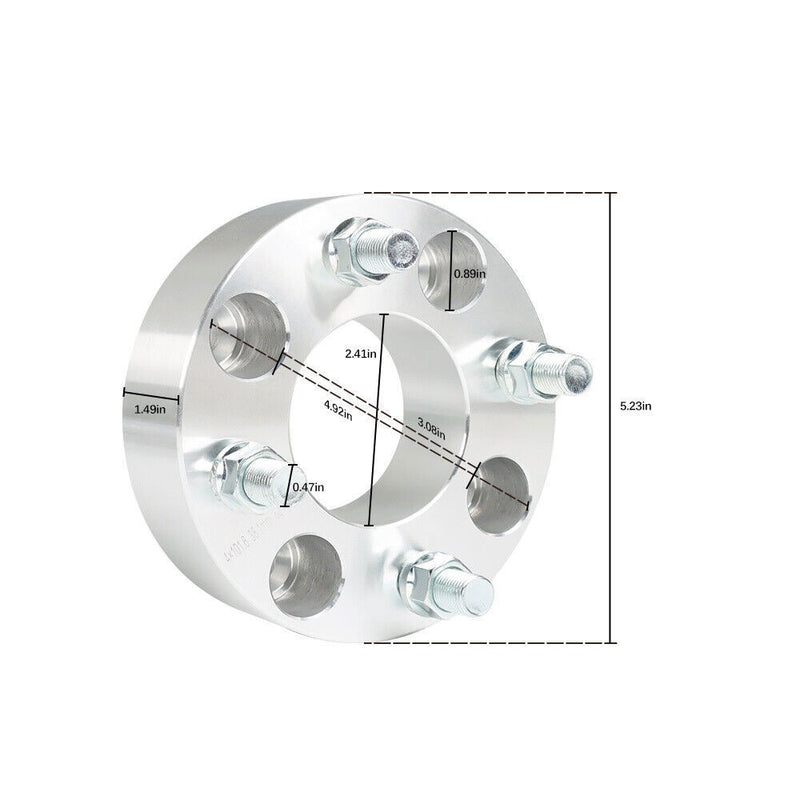 DURAFORCE EZ Go Golf Cart 4Pcs 1.5" 4x4 Silver Wheel Spacers 62mm Bore Club Car