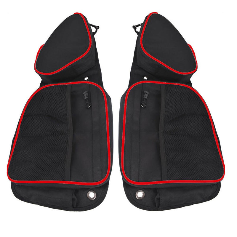 DURAFORCE Polaris RZR XP 4 1000 Front Side Door Storage Bag Red w/ Knee Pad 2014-2018
