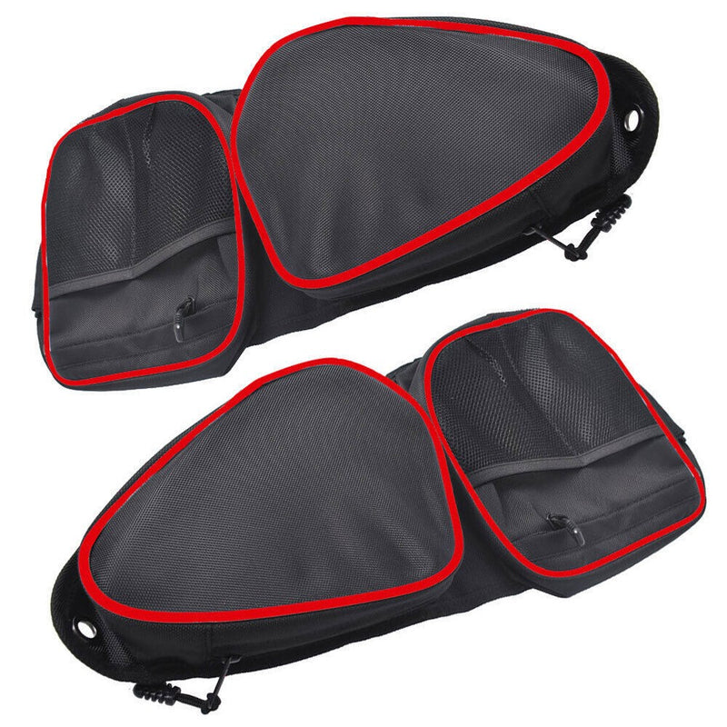 DURAFORCE Polaris RZR XP 4 1000 Front Side Door Storage Bag Red w/ Knee Pad 2014-2018