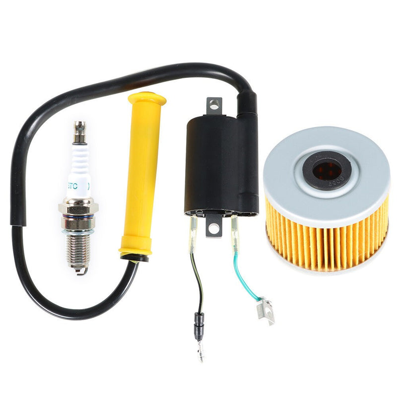 DURAFORCE Honda Sportrax 400 TRX400EX 99-06 Ignition Coil Spark Plug Oil Filter Set