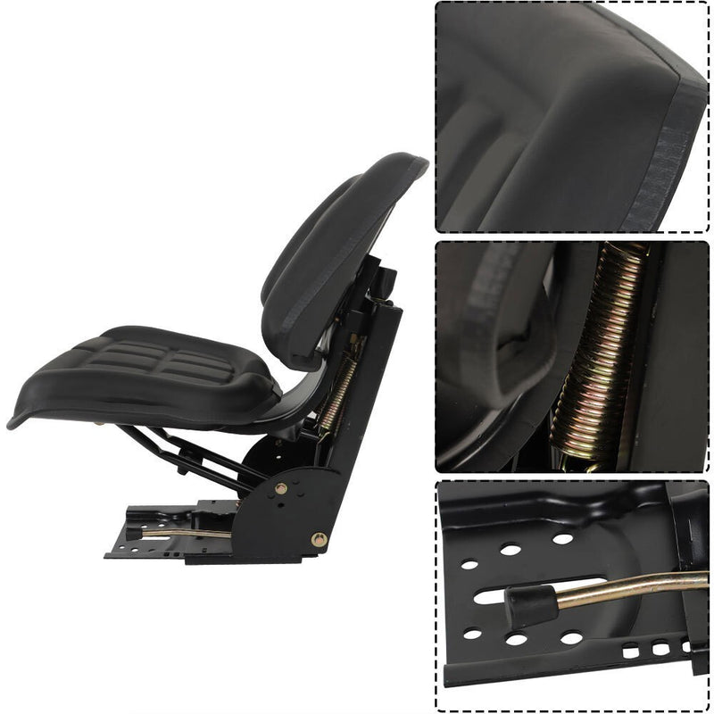DURAFORCE Black Tractor Suspension Seat for Massey Ferguson 230 231 234 260 282