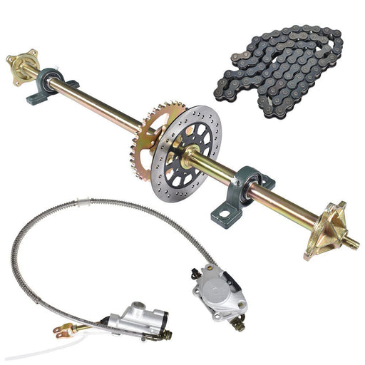 DURAFORCE 44" Rear Live Axle Kit Sprocket Brake Wheel Hub for Go Kart ATV Quad Go Cart
