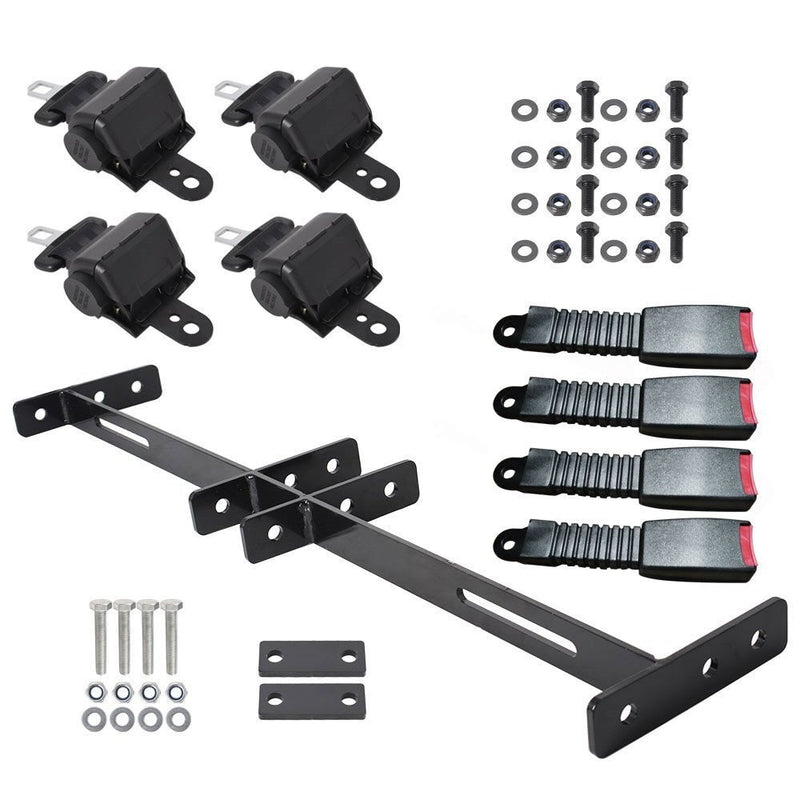 DURAFORCE EZGO Yamaha Golf Cart Retractable Seat Belts with 4 Bracket Kit