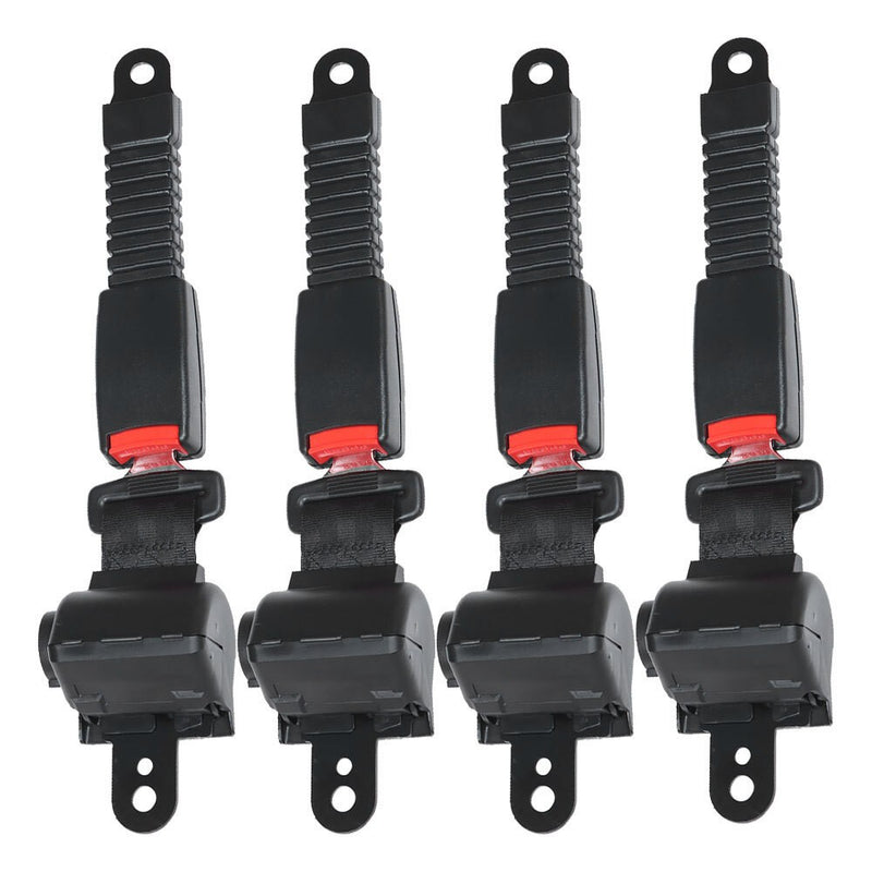 DURAFORCE 4 Retractable Golf Cart Seat Belts & Bracket Kit for EZGO Yamaha Club Car
