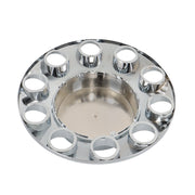 DURAFORCE Chrome Hub Cap Kit with 2 Front & 4 Rear Wheels + 33mm Flat Head Lug Nuts