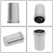 DURAFORCE Chrome Hub Cap Kit with 2 Front & 4 Rear Wheels + 33mm Flat Head Lug Nuts