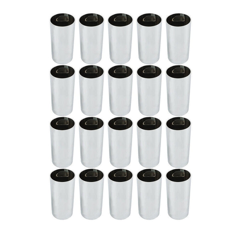 DURAFORCE 20Pcs 4.25" Chrome Lug Nut Covers Screw-On Tall Cylinder Plastic 33mm