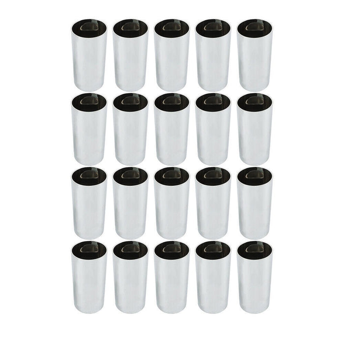 DURAFORCE 20Pcs 4.25" Chrome Lug Nut Covers Screw-On Tall Cylinder Plastic 33mm
