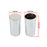 DURAFORCE 20Pcs 4.25" Chrome Lug Nut Covers Screw-On Tall Cylinder Plastic 33mm