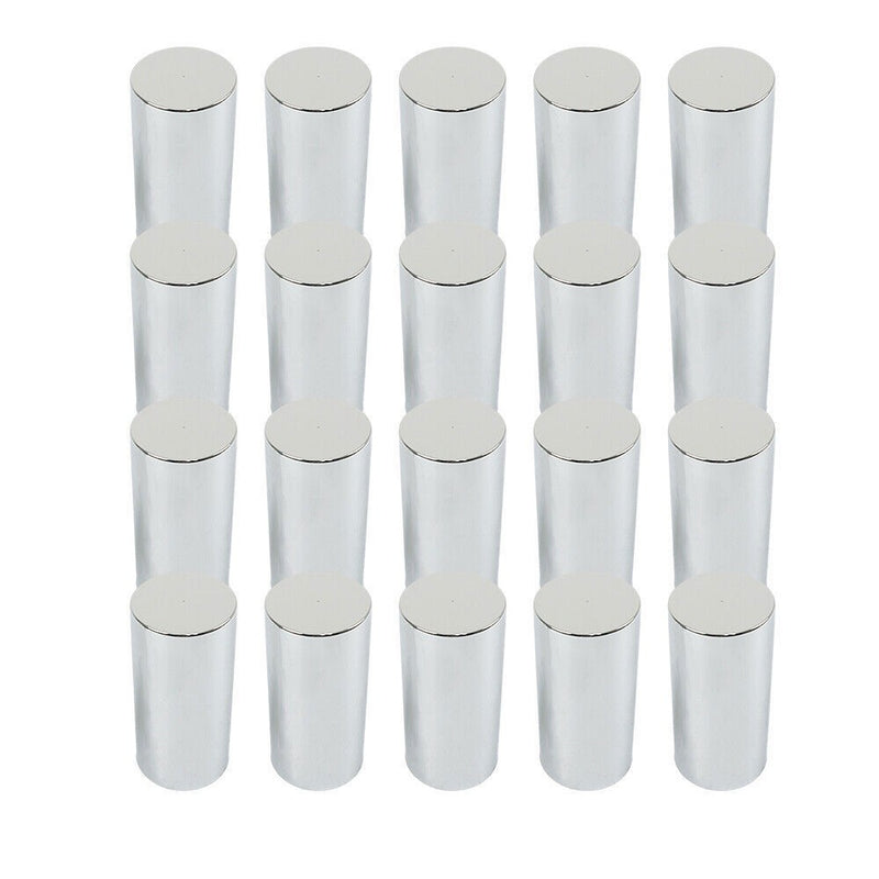 DURAFORCE 20Pcs 4.25" Chrome Lug Nut Covers Screw-On Tall Cylinder Plastic 33mm