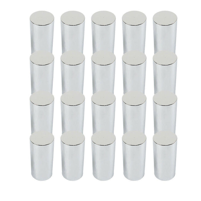 DURAFORCE 20Pcs 4.25" Chrome Lug Nut Covers Screw-On Tall Cylinder Plastic 33mm