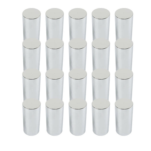 DURAFORCE 33mm Chrome Lug Nut Covers Tall Cylinder Screw-On Plastic 20 Pcs
