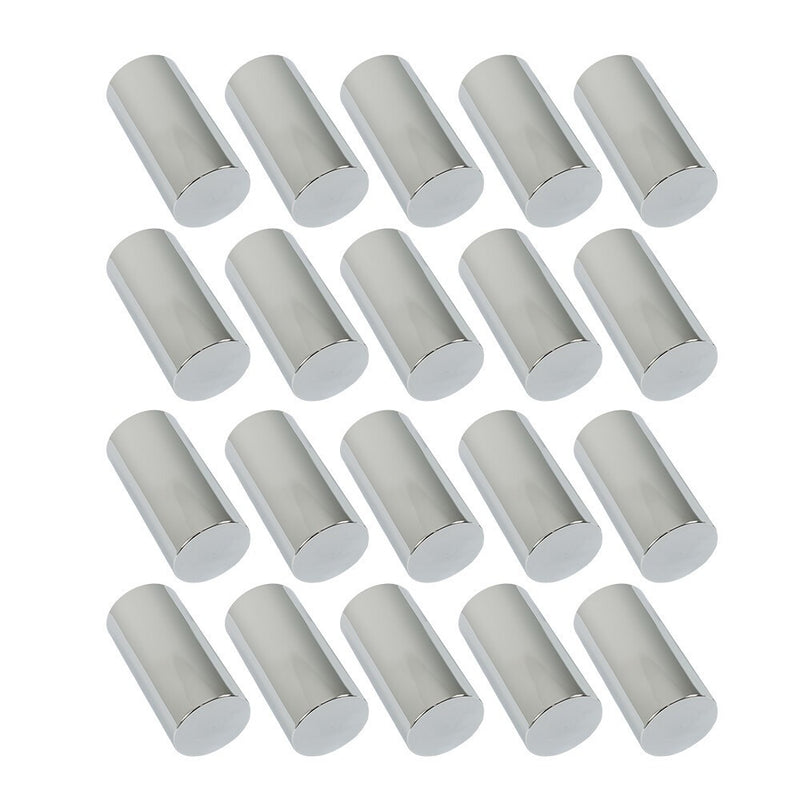 DURAFORCE 33mm Chrome Lug Nut Covers Pack of 20 Screw-On Tall Cylinder Plastic