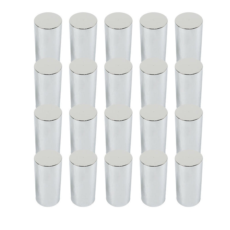DURAFORCE Chrome 33mm Screw-On Lug Nut Covers Tall Cylinder Plastic Wheels Tires