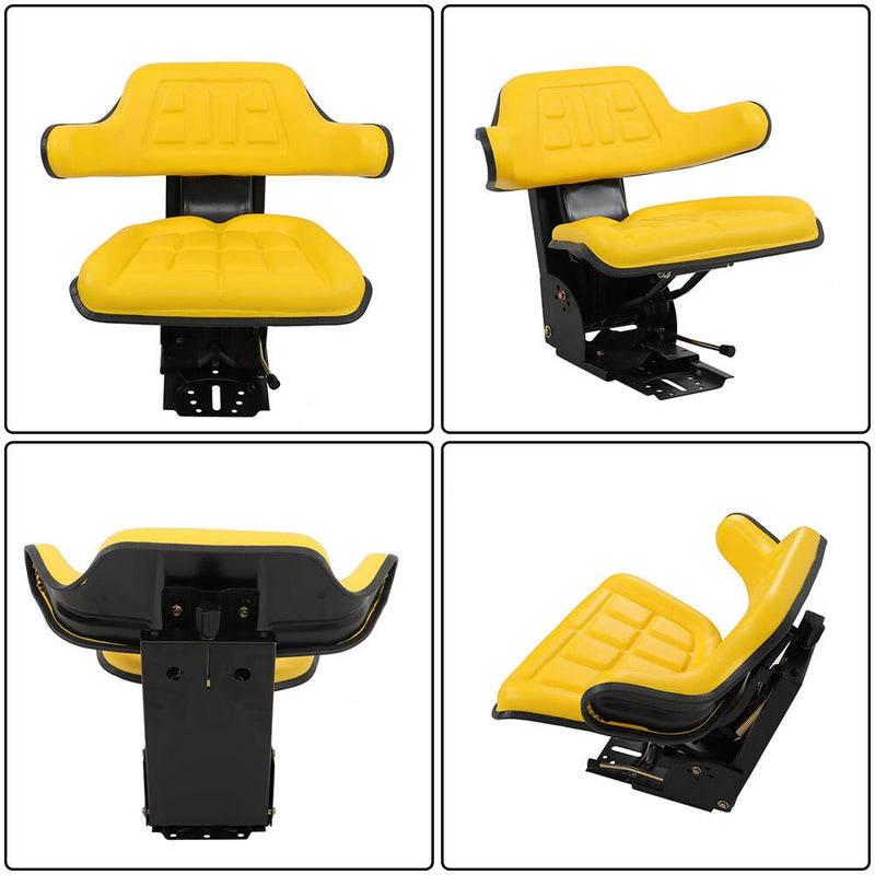 DURAFORCE Yellow Tractor Suspension Seat for Ford, New Holland & John Deere 2530-2555