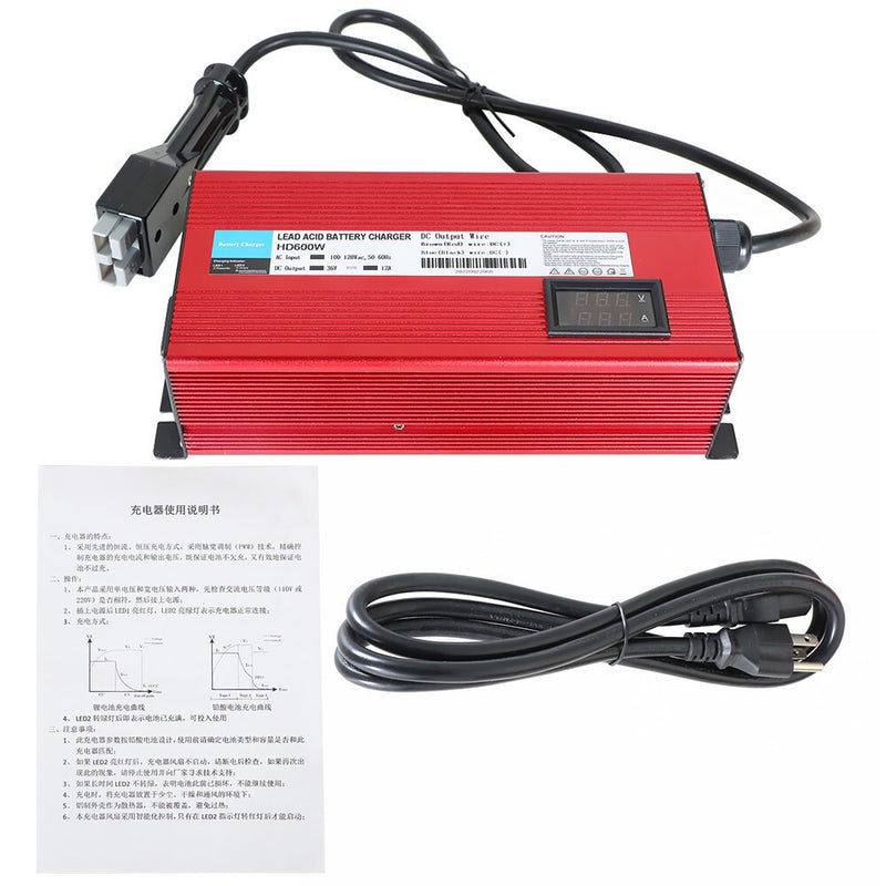DURAFORCE 36V 12A EZGO Golf Cart Battery Charger with Anderson SB-50 Plug