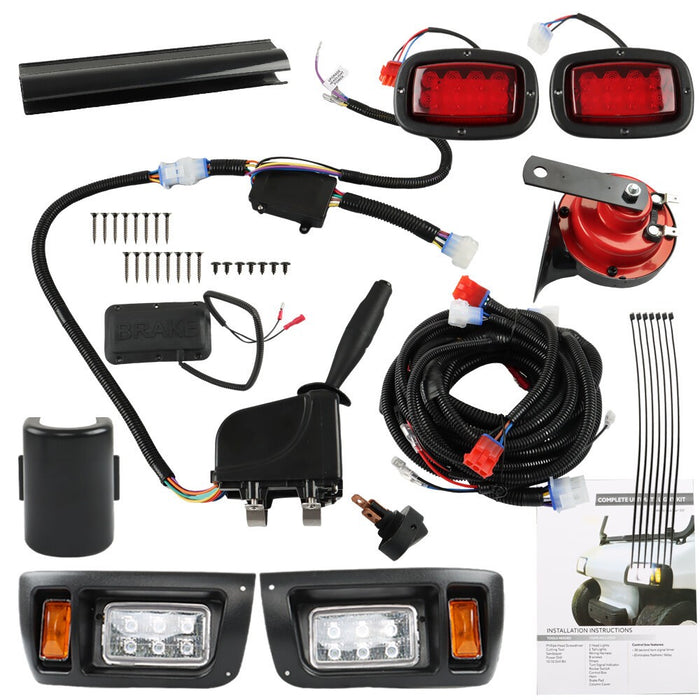 DURAFORCE 12V LED Headlight & Tail Light Kit for Club Car DS Golf Cart 1993-Up Street Lega
