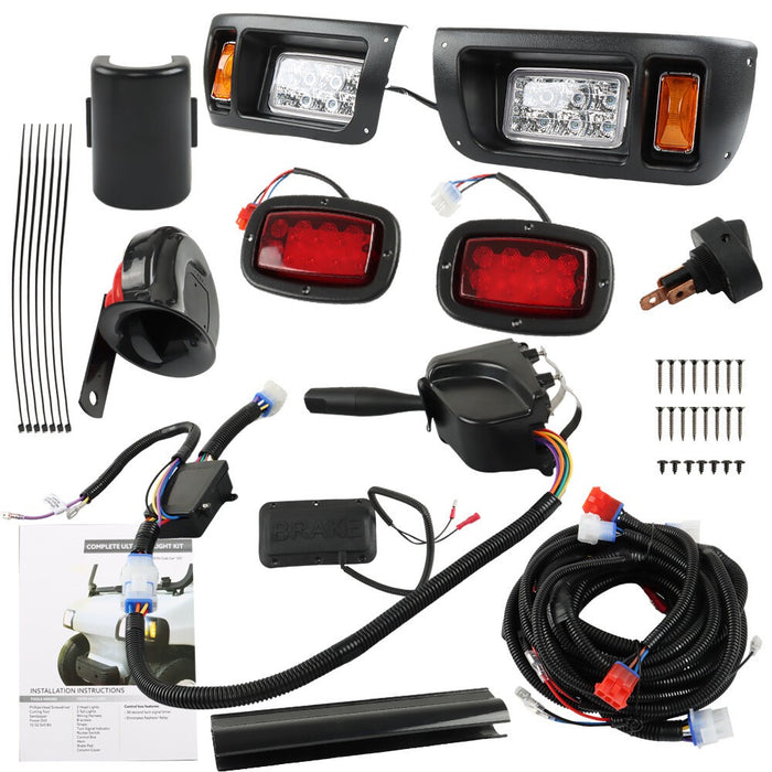 DURAFORCE 12V LED Headlight & Tail Light Kit for Club Car DS Golf Cart 1993-Up Street Lega
