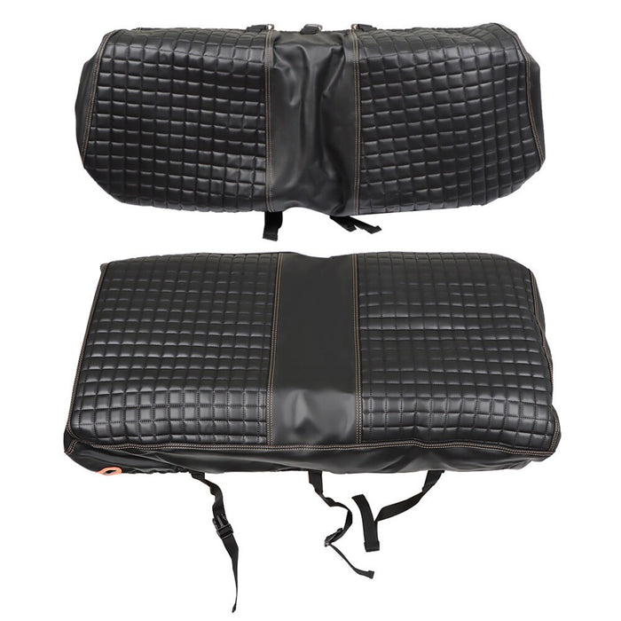DURAFORCE 2PC Black Diamond Golf Cart Seat Cover Kit for Club Car Precedent Cushion