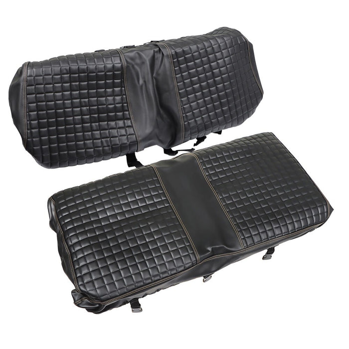 DURAFORCE 2PC Black Diamond Golf Cart Seat Cover Kit for Club Car Precedent Cushion