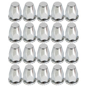 DURAFORCE 33mm Front Wheel Covers Hub Axle Semi Truck Satin Chrome ABS Plastic