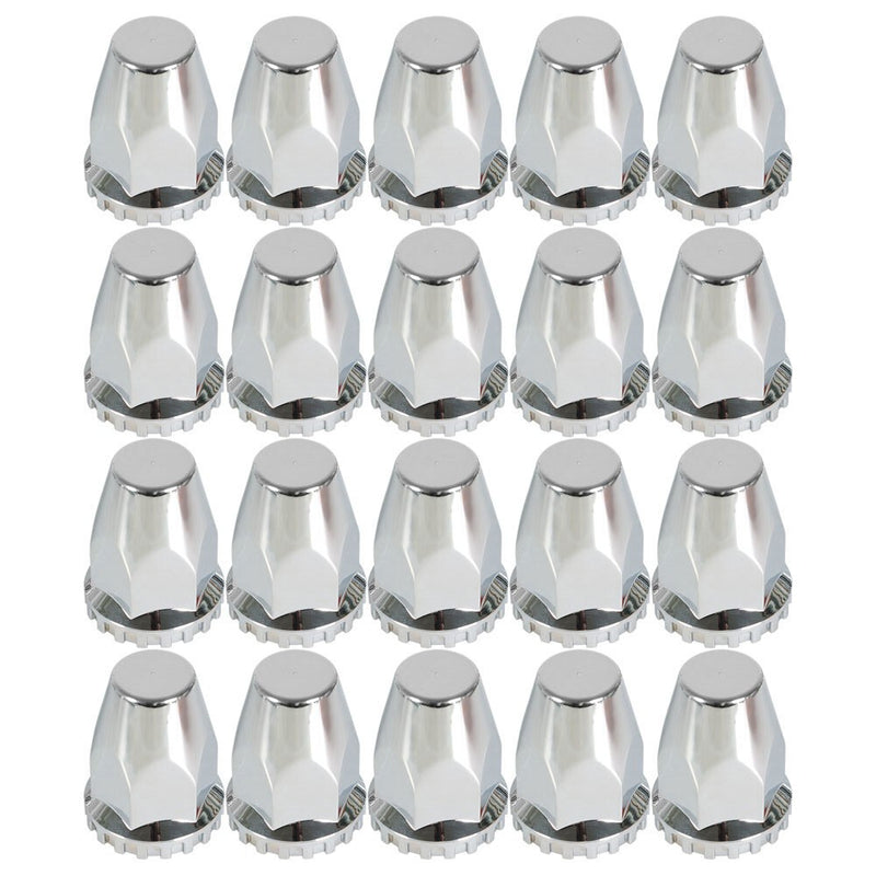 DURAFORCE 33mm Front Wheel Covers Hub Axle Semi Truck Satin Chrome ABS Plastic