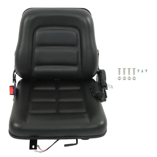 DURAFORCE Adjustable Forklift Tractor Seat with Fold Down Back & Seatbelt Switch Universal