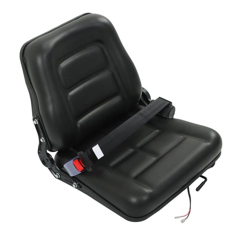 DURAFORCE Adjustable Forklift Tractor Seat with Fold Down Back & Seatbelt Switch Universal