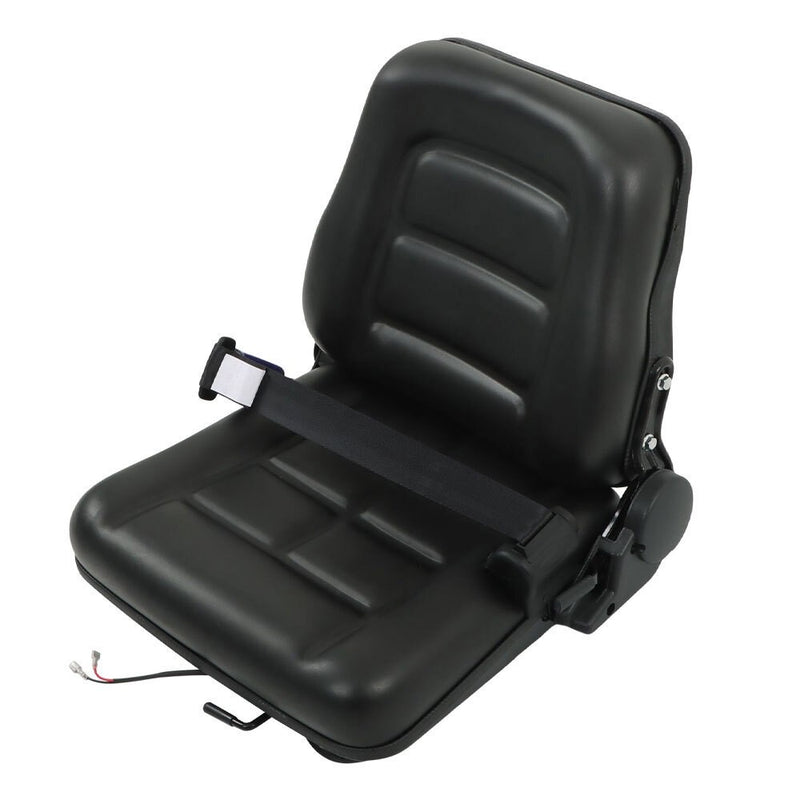 DURAFORCE Adjustable Forklift Tractor Seat with Fold Down Back & Seatbelt Switch Universal